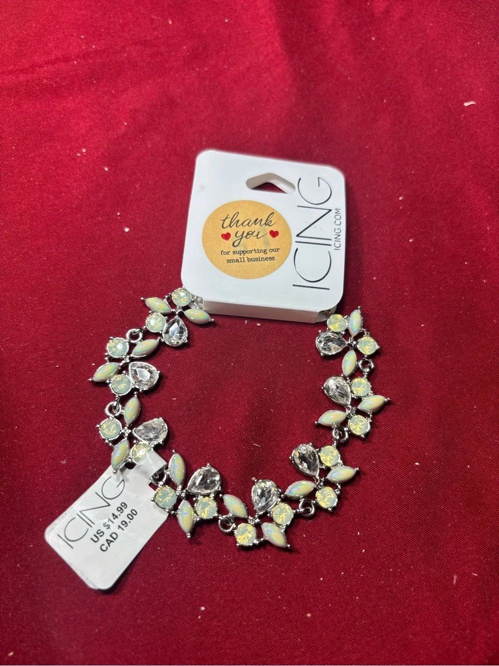 New Icing Opalescent Floral Crystal Bracelet- Opal/Clear
